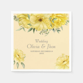 Serviette En Papier Flores amarillas