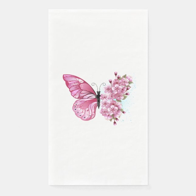Serviette En Papier Flower Butterfly (Devant)