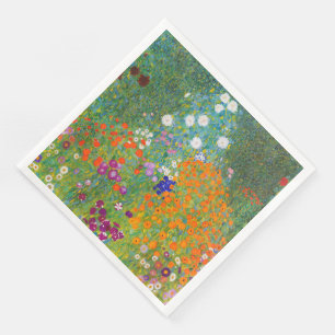 Serviette En Papier Flower Garden by Gustav Klimt