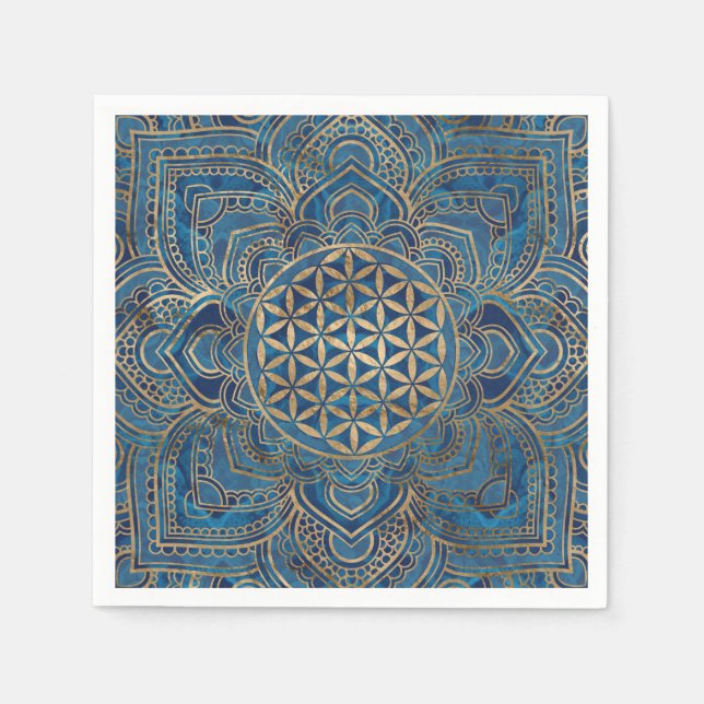 Serviette En Papier Flower of Life in Lotus (Devant)