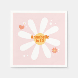 Serviette En Papier Flower Party 60 hippie fête d'anniversaire Napkin
