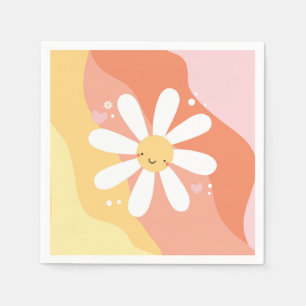 Serviette En Papier Flower Power Daisy 60's Hippie fête serviettes