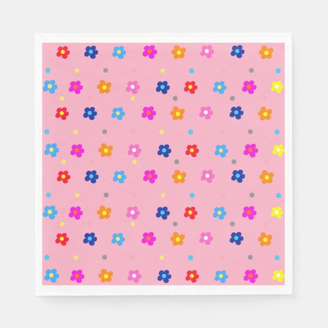 Serviette En Papier Flower Power Party (Devant)