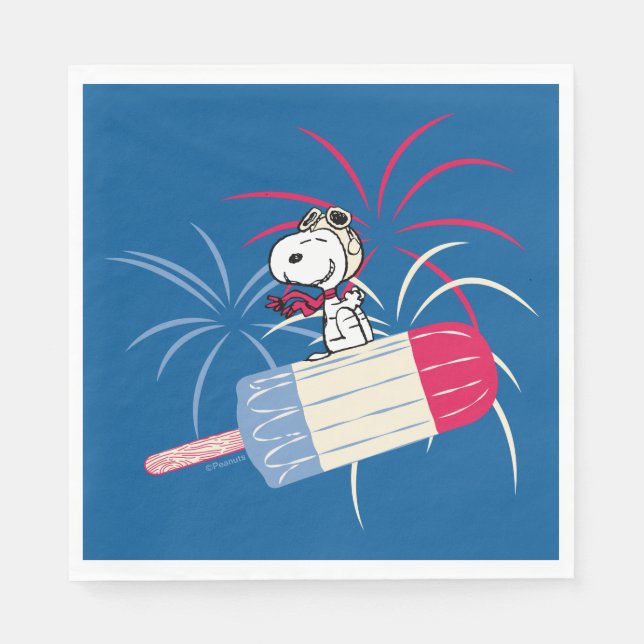 Serviette En Papier Flying Ace Snoopy on Ice Pop (Devant)