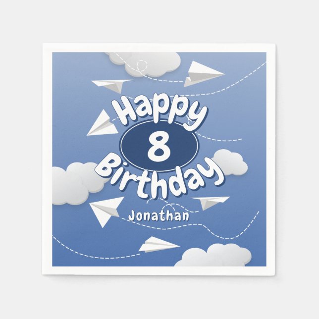 Serviette En Papier flying folded paper airplanes childrens birthday (Devant)