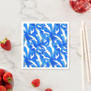 Serviette En Papier Flying seagulls on sky blue