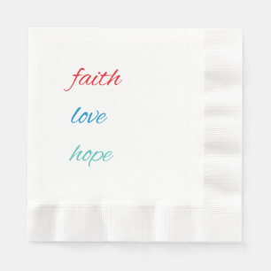 SERVIETTE EN PAPIER FOI, AMOUR, ESPOIR