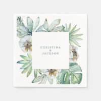 Foliage Tropical Moderne Mariage Cocktail