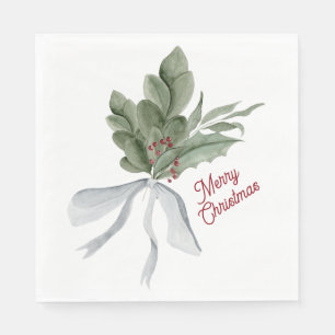 Serviette En Papier Folithe de Noël aquarelle