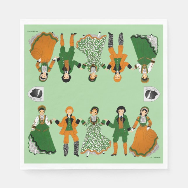 Serviette En Papier Folklore de Corse, France (Devant)