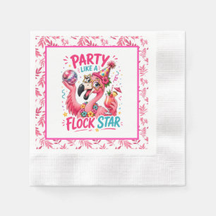 Serviette En Papier Folle bande étoile rose flamant party 