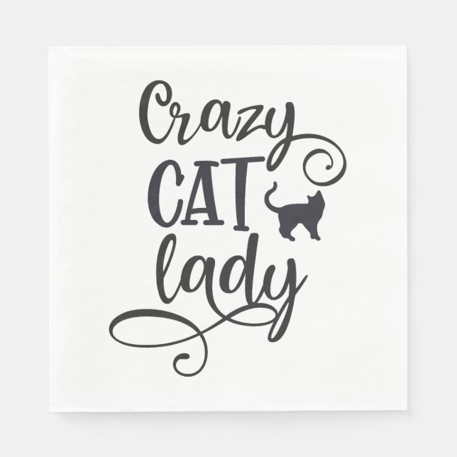 Serviette En Papier Folle de chats     (Devant)