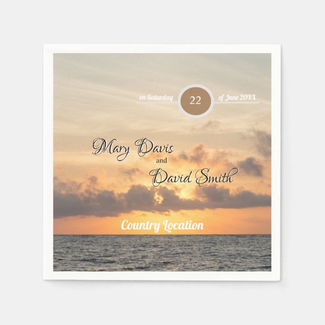 Serviette En Papier Folly Beach Morning Mariage (Devant)