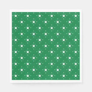 Serviette En Papier Fond de Noël vert étoilé