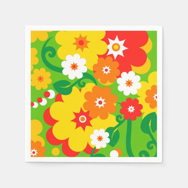 Serviette En Papier Fond d'écran Funky Flower + vos idées (Devant)