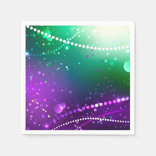 Serviette En Papier Fond festif violet de Mardi Gras