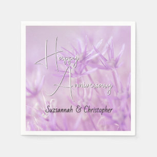 Serviette En Papier Fond Floral Foncé Violet pour Anniversaire