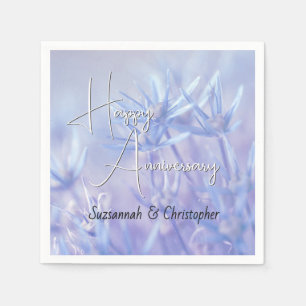 Serviette En Papier Fond Floral Pervenche Poussiéreux Anniversaire