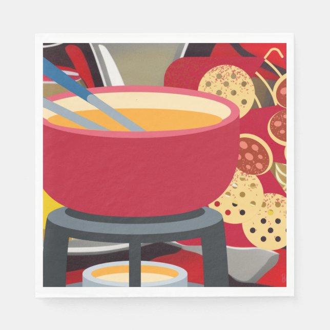 Serviette En Papier Fondue de fromage (Devant)
