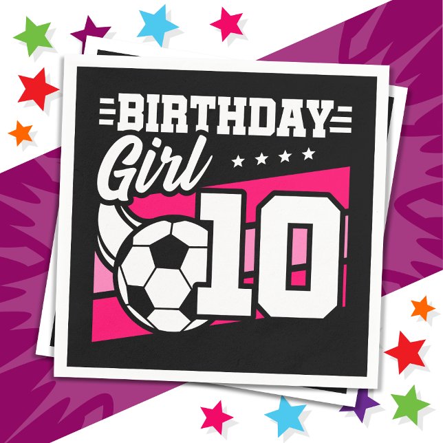 Serviette En Papier Football 10 ans Football 10e anniversaire fille (Créateur téléchargé)