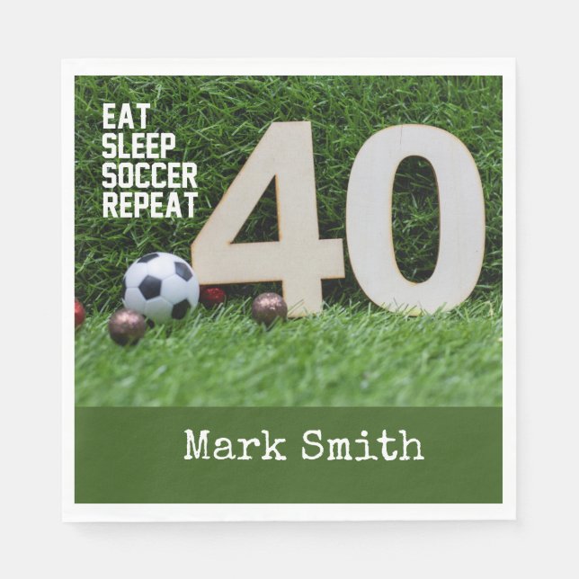 Serviette En Papier Football 40e anniversaire (Devant)
