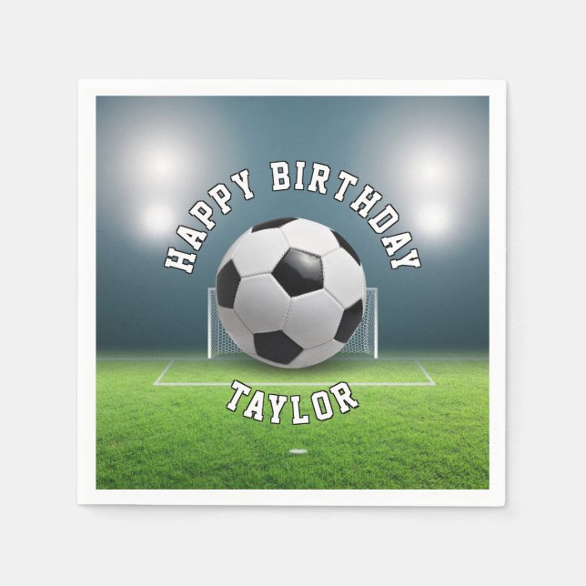 Serviette En Papier Football de terrain de football sport heureux anni (Devant)
