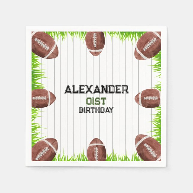 Serviette En Papier Football Motif 1ère année bas anniversaire Pape (Devant)