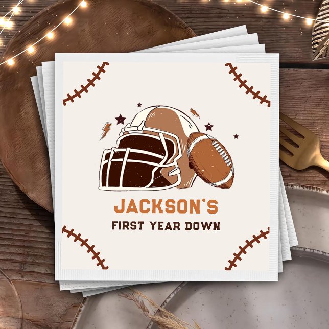 Serviette En Papier Football première année bas 1er anniversaire Napki (Créateur téléchargé)