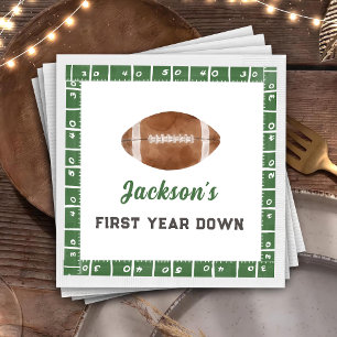 Serviette En Papier Football Première année en bas Anniversaire