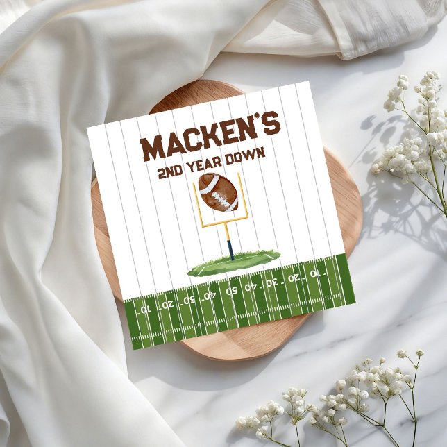 Serviette En Papier Football second year down boy birthday (Créateur téléchargé)