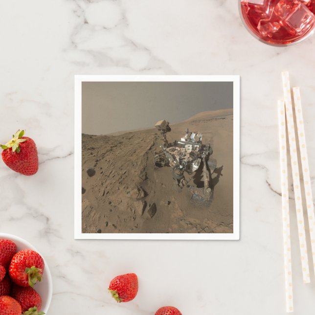 Serviette En Papier Forage Mars Curiosity Red Martian Paysage (En situation)
