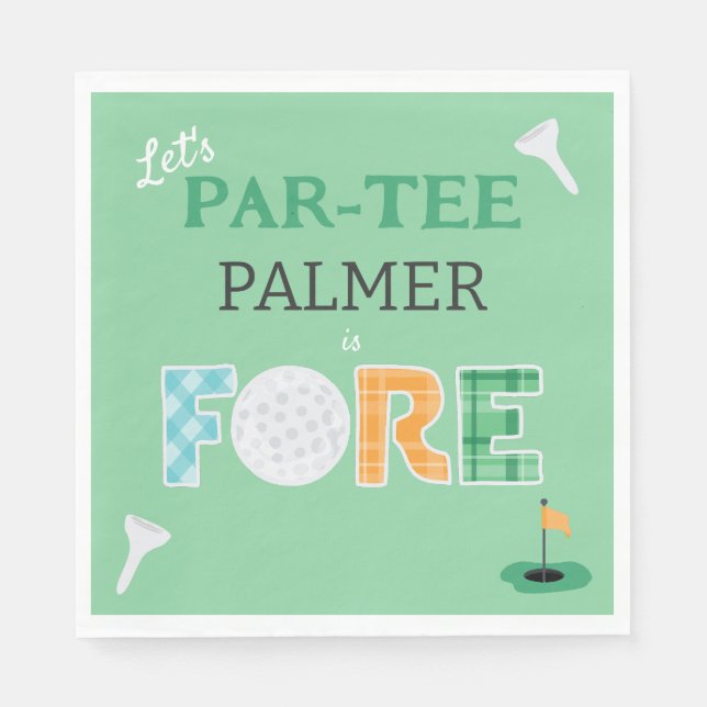 Serviette En Papier Fore, 4e anniversaire Par-tee Golf (Devant)