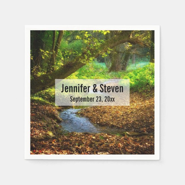 Serviette En Papier Forest Creek Belle nature Mariage photo (Devant)