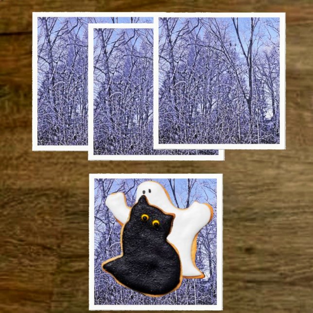 Serviette En Papier Forêt à Twilight (These Forest At Twilight Napkins, can be used anytime of the year!)