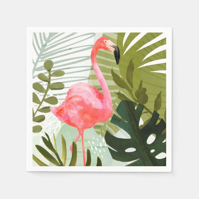 Serviette En Papier Forêt de Flamant rose (Devant)