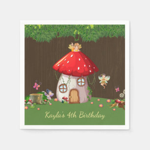 Serviette En Papier Forêt de région boisée, anniversaire féerique
