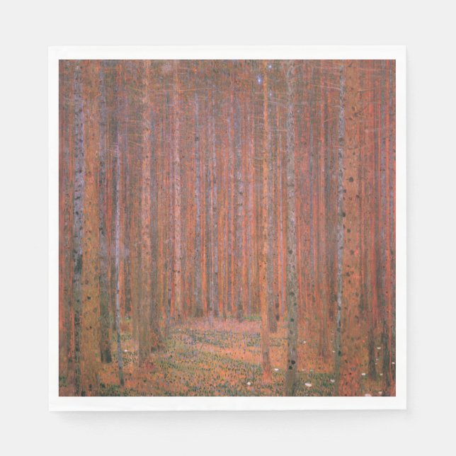 Serviette En Papier Forêt de sapins (par Gustav Klimt) (Devant)