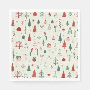 Serviette En Papier Forêt de vacances scandinave