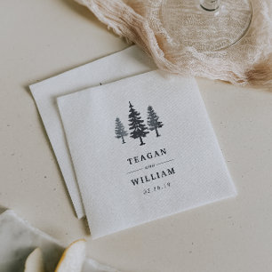 Serviette En Papier Forêt d'hiver   Mariage personnalisé