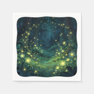 Serviette En Papier Forêt Enchantée Lueur Nuit Magique