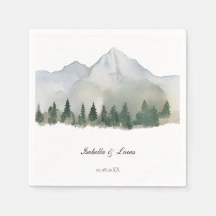 Serviette En Papier Forêt rustique et Mariage de montagne