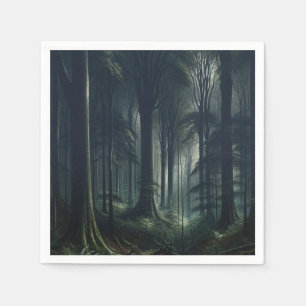 Serviette En Papier Forêt sombre au crépuscule Sweet 16
