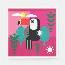 Serviette En Papier Forêt tropicale tropicale Toucan