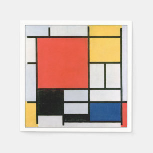 Serviette En Papier Formes abstraites de Mondrian en détresse