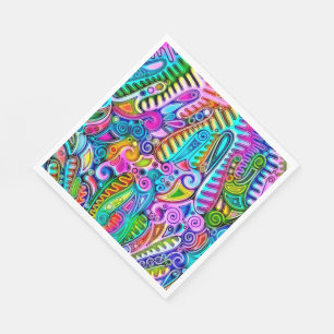 Serviette En Papier Formes très colorées et abstraites art 9