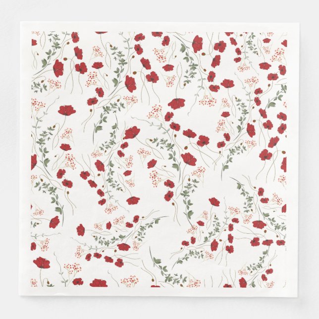 Serviette En Papier Fournitures de fête florales (Devant)