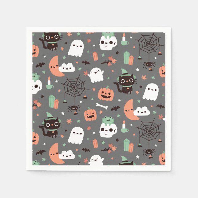 Serviette En Papier Fournitures de fête Motif pour Halloween (Devant)