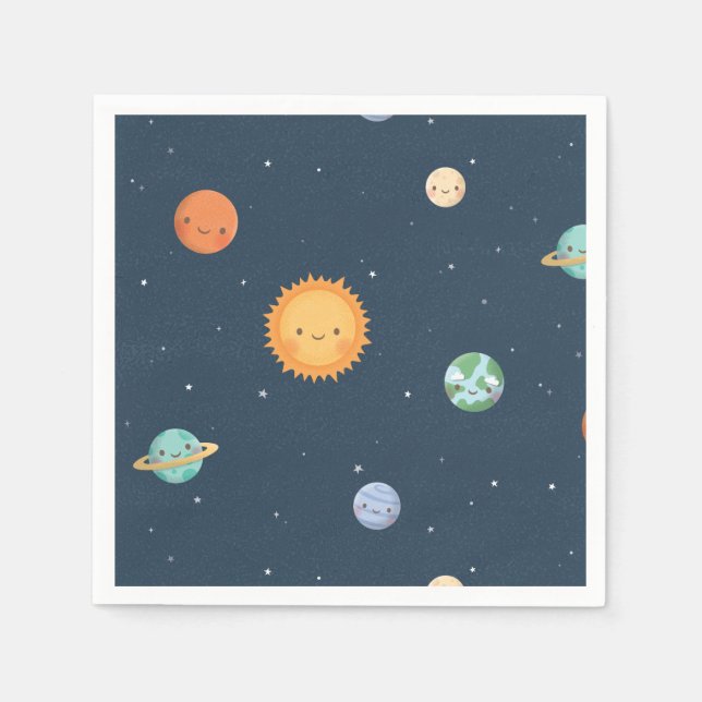Serviette En Papier Fournitures de la partie spatiale Soleil et Planèt (Devant)