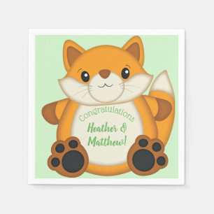 Serviette En Papier Fox Baby shower Bois animal