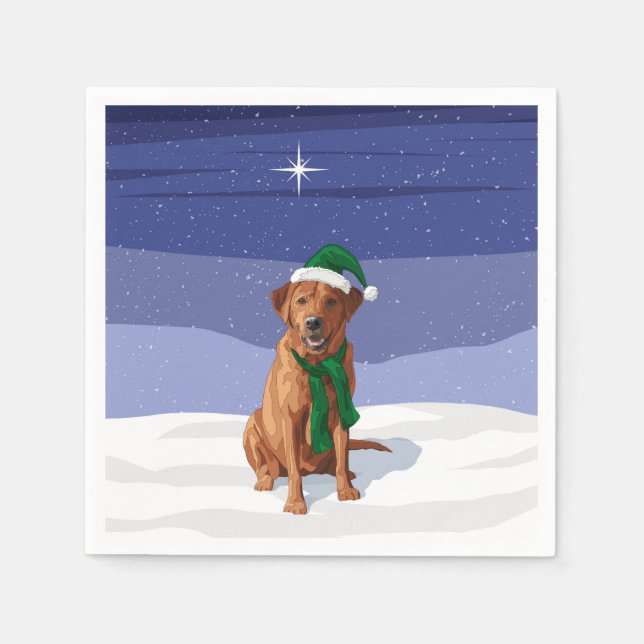Serviette En Papier Fox Red Labrador Retriever Chien de Noël (Devant)